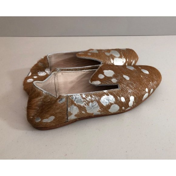 Anthroplogie OSAY La Babouche Flats Metallic Calf Hair Size 37 - Picture 3 of 5